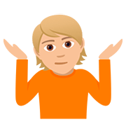 🤷🏼 Emoji schulterzuckende Person: mittelhelle Hautfarbe JoyPixels 5.0.
