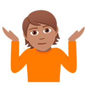 🤷🏽 Emoji schulterzuckende Person: mittlere Hautfarbe JoyPixels 5.0.