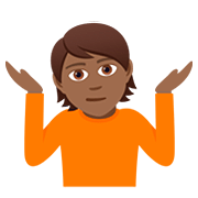 Emoji 🤷🏾 Persona Che Scrolla Le Spalle: Carnagione Abbastanza Scura su JoyPixels 5.0.