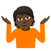 🤷🏿 Emoji schulterzuckende Person: dunkle Hautfarbe JoyPixels 5.0.