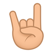 🤘🏼 Emoji Mano Haciendo El Signo De Cuernos: Tono De Piel Claro Medio en JoyPixels 5.0.