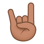 🤘🏽 Emoji Saudação Do Rock: Pele Morena na JoyPixels 5.0.