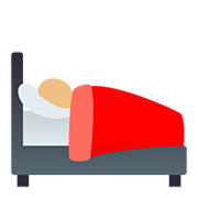 🛌🏼 Emoji im Bett liegende Person: mittelhelle Hautfarbe JoyPixels 5.0.