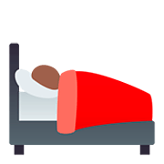 🛌🏽 Emoji im Bett liegende Person: mittlere Hautfarbe JoyPixels 5.0.