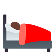 🛌🏾 Emoji Pessoa Deitada Na Cama: Pele Morena Escura na JoyPixels 5.0.