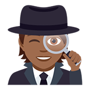 🕵🏾 Emoji Detective: Tono De Piel Oscuro Medio en JoyPixels 5.0.