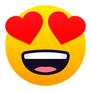 😍 Emoji lächelndes Gesicht mit herzförmigen Augen JoyPixels 5.0.