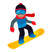 Émoji 🏂🏽 Snowboardeur : Peau Légèrement Mate sur JoyPixels 5.0.