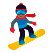 🏂🏾 Emoji Praticante De Snowboard: Pele Morena Escura na JoyPixels 5.0.