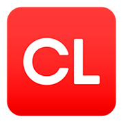 🆑 Emoji Großbuchstaben CL in rotem Quadrat JoyPixels 5.0.