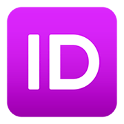 🆔 Emoji Großbuchstaben ID in lila Quadrat JoyPixels 5.0.