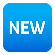 🆕 Emoji Wort „New“ in blauem Quadrat JoyPixels 5.0.