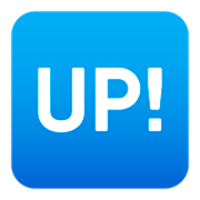 🆙 Emoji Schriftzug „UP!“ im blauen Quadrat JoyPixels 5.0.