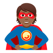 🦸🏾 Emoji Personaje De Superhéroe: Tono De Piel Oscuro Medio en JoyPixels 5.0.