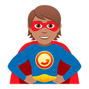🦸🏽 Emoji Personaje De Superhéroe: Tono De Piel Medio en JoyPixels 5.0.
