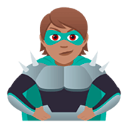Emoji 🦹🏽 Supercattivo: Carnagione Olivastra su JoyPixels 5.0.