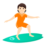 🏄🏻 Emoji Surfer(in): helle Hautfarbe JoyPixels 5.0.