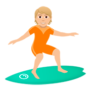 🏄🏼 Emoji Persona Haciendo Surf: Tono De Piel Claro Medio en JoyPixels 5.0.