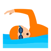 🏊🏼 Emoji Persona Nadando: Tono De Piel Claro Medio en JoyPixels 5.0.