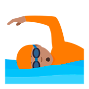 🏊🏽 Emoji Pessoa Nadando: Pele Morena na JoyPixels 5.0.