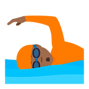 🏊🏾 Emoji Persona Nadando: Tono De Piel Oscuro Medio en JoyPixels 5.0.