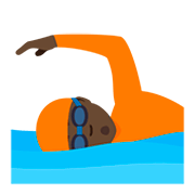 🏊🏿 Emoji Schwimmer(in): dunkle Hautfarbe JoyPixels 5.0.