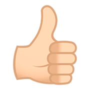 👍🏻 Emoji Polegar Para Cima: Pele Clara na JoyPixels 5.0.