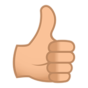 👍🏼 Emoji Daumen hoch: mittelhelle Hautfarbe JoyPixels 5.0.