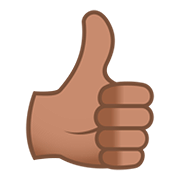 👍🏽 Emoji Polegar Para Cima: Pele Morena na JoyPixels 5.0.