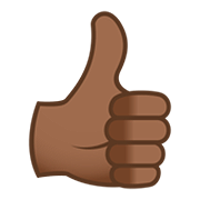 👍🏾 Emoji Daumen hoch: mitteldunkle Hautfarbe JoyPixels 5.0.