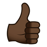 👍🏿 Emoji Daumen hoch: dunkle Hautfarbe JoyPixels 5.0.