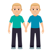 👬🏼 Emoji Hombres De La Mano: Tono De Piel Claro Medio en JoyPixels 5.0.
