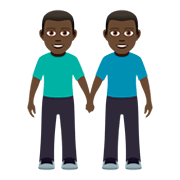 👬🏿 Emoji Hombres De La Mano: Tono De Piel Oscuro en JoyPixels 5.0.