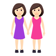 👭🏻 Emoji händchenhaltende Frauen: helle Hautfarbe JoyPixels 5.0.