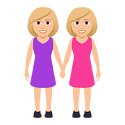 👭🏼 Emoji Mujeres De La Mano: Tono De Piel Claro Medio en JoyPixels 5.0.