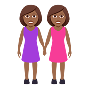 Émoji 👭🏾 Deux Femmes Se Tenant La Main : Peau Mate sur JoyPixels 5.0.