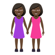 👭🏿 Emoji Duas Mulheres De Mãos Dadas: Pele Escura na JoyPixels 5.0.