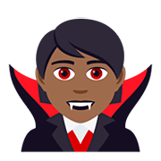 🧛🏾 Emoji Vampir: mitteldunkle Hautfarbe JoyPixels 5.0.