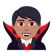 🧛🏽 Emoji Vampir: mittlere Hautfarbe JoyPixels 5.0.
