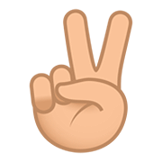 ✌🏼 Emoji Mano Con Señal De Victoria: Tono De Piel Claro Medio en JoyPixels 5.0.
