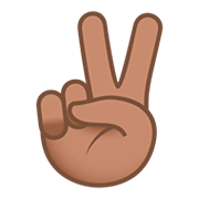 ✌🏽 Emoji Victory-Geste: mittlere Hautfarbe JoyPixels 5.0.