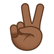 ✌🏾 Emoji Mano Con Señal De Victoria: Tono De Piel Oscuro Medio en JoyPixels 5.0.