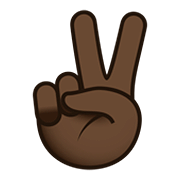 ✌🏿 Emoji Mano Con Señal De Victoria: Tono De Piel Oscuro en JoyPixels 5.0.