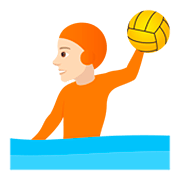 🤽🏻 Emoji Pessoa Jogando Polo Aquático: Pele Clara na JoyPixels 5.0.