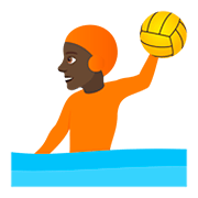 🤽🏿 Emoji Wasserballspieler(in): dunkle Hautfarbe JoyPixels 5.0.