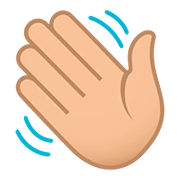 👋🏼 Emoji Mano Saludando: Tono De Piel Claro Medio en JoyPixels 5.0.