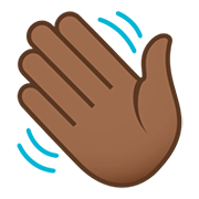 Émoji 👋🏾 Signe De La Main : Peau Mate sur JoyPixels 5.0.
