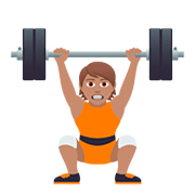 🏋🏽 Emoji Pessoa Levantando Peso: Pele Morena na JoyPixels 5.0.