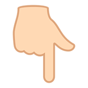 👇🏻 Emoji Dorso Da Mão Com Dedo Indicador Apontando Para Baixo: Pele Clara na JoyPixels 5.0.