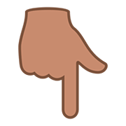 👇🏽 Emoji Dorso Da Mão Com Dedo Indicador Apontando Para Baixo: Pele Morena na JoyPixels 5.0.